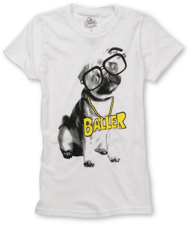 A-Lab Girls Dog Glasses White Tee Shirt