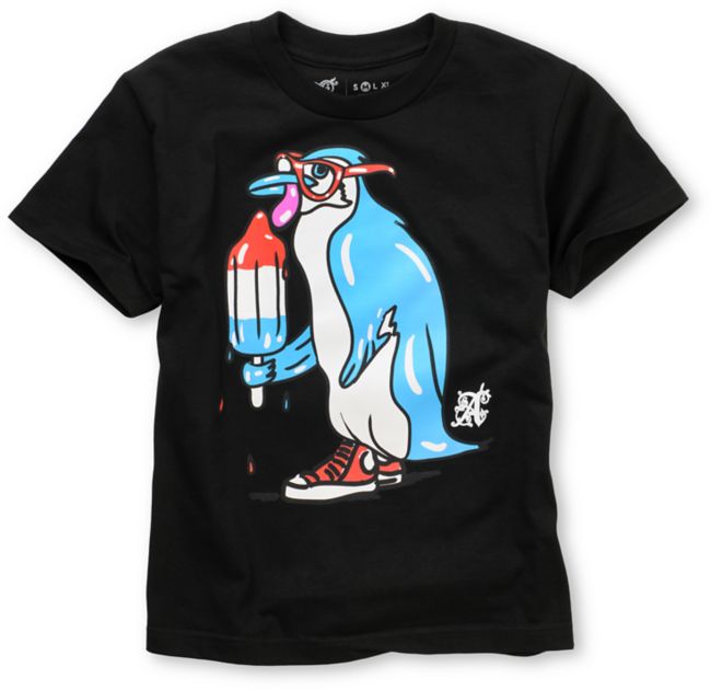 A-Lab Meltin Penguin Boys Black Tee Shirt