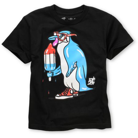 A-Lab Meltin Penguin Boys Black Tee Shirt
