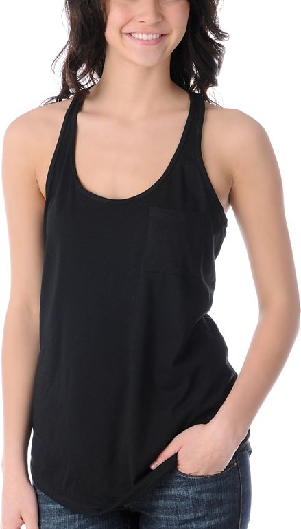 Zine Girls Racerback Black Tank Top