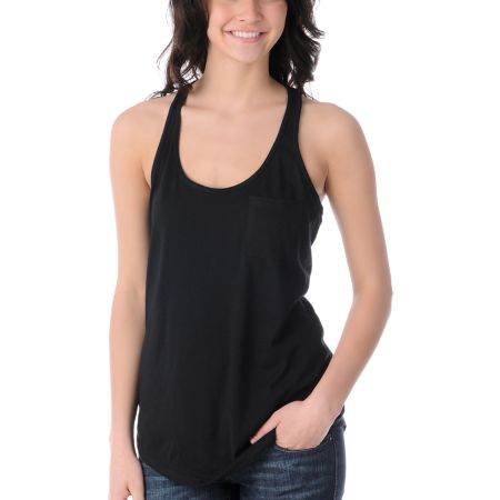 Zine Girls Racerback Black Tank Top 