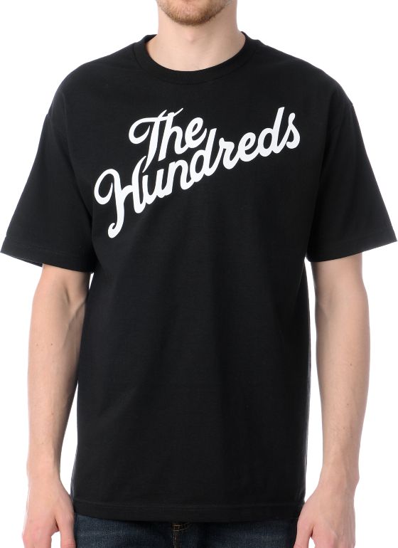 The Hundreds Forever Slant Logo Black Tee Shirt