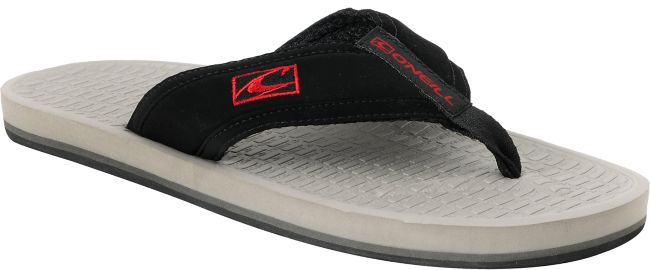 ONeill Koosh 2 Guys Grey, Black & Red Flip-Flop Sandals
