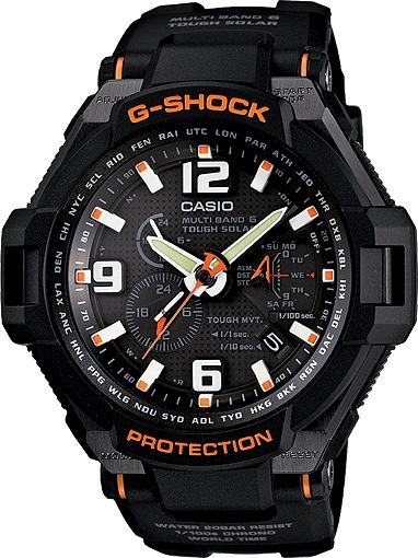 G-Shock GW4000-1A G-Aviation Black & Orange Chronograph Watch