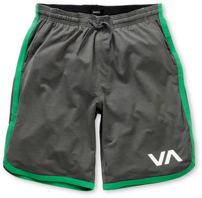 RVCA Sport Short II Grey & Green Shorts