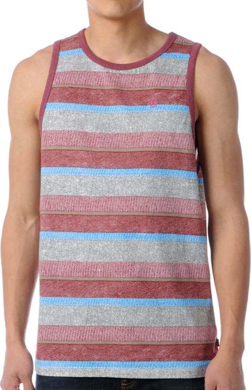 Matix Knit-Knat Grey & Red Stripe Knit Tank Top
