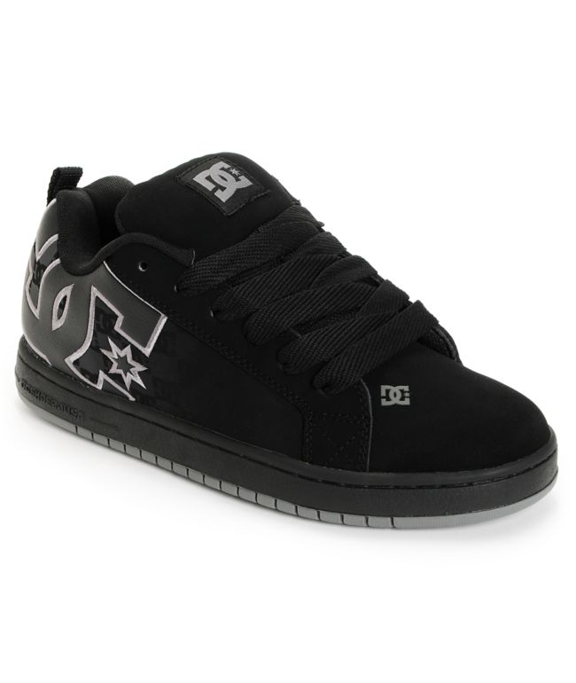 DC Court Graffik SE Black & DC Print Skate Shoe