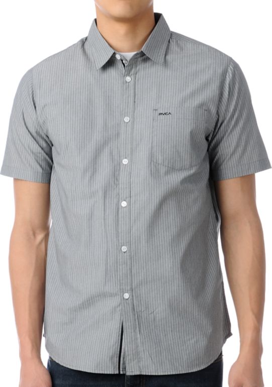 RVCA Streamer Striped Short Sleeve Button Up Shirt