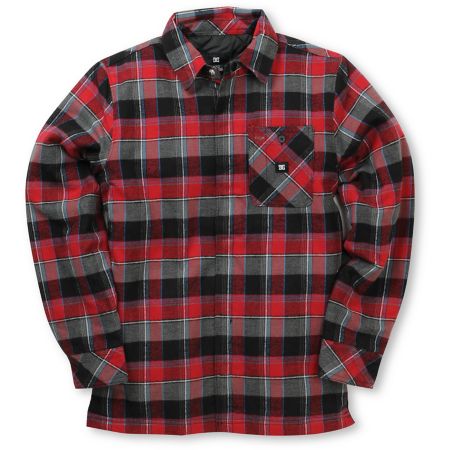 DC Boys Flak Black & Red Flannel Shirt
