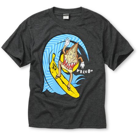 Volcom Boys Monkey Shack Charcoal Tee Shirt