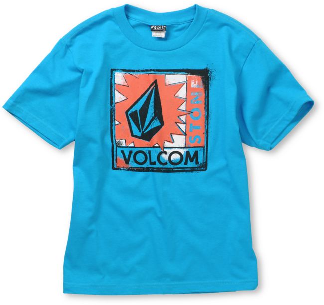 Volcom Boys Cutters Cyan Tee Shirt