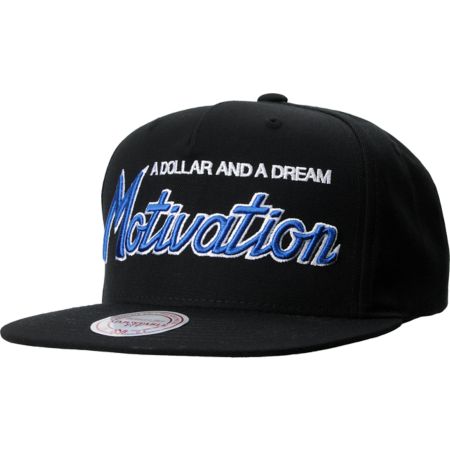 Motivation Script Mitchell & Ness Black Snapback Hat