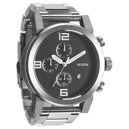 Nixon Ride SS Black & Chrome Chronograph Watch