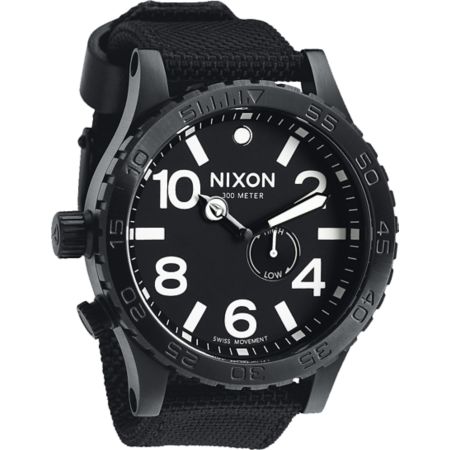Nixon 51-30 Tide All Black Nylon Analog Watch