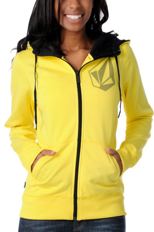 Volcom Girls Stade Yellow 2012 Tech Fleece Hoodie