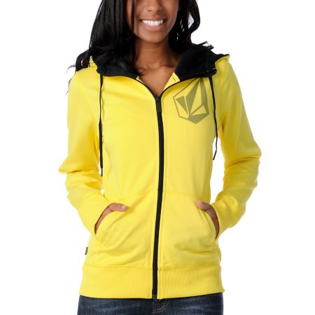 Volcom Girls Stade Yellow 2012 Tech Fleece Hoodie