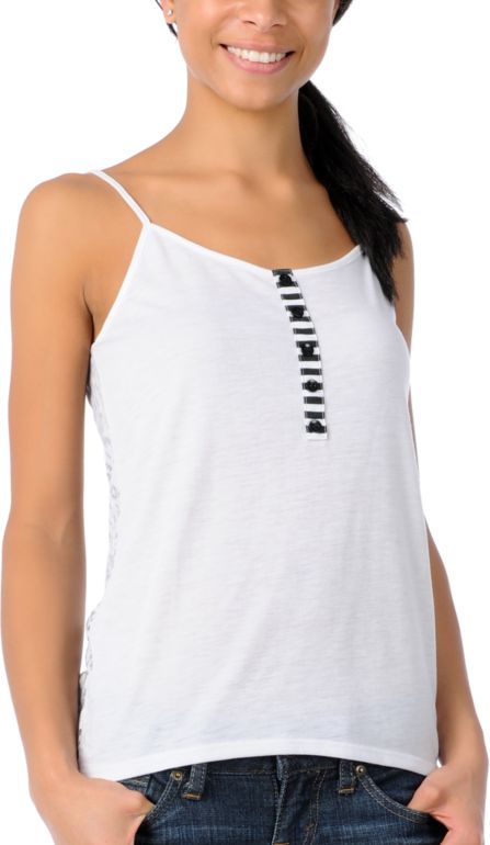 Volcom Girls Punky Ballerina White Tank Top