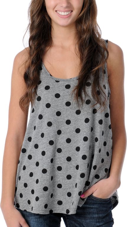 Volcom Girls V.Co Gives Dot Grey Tank Top