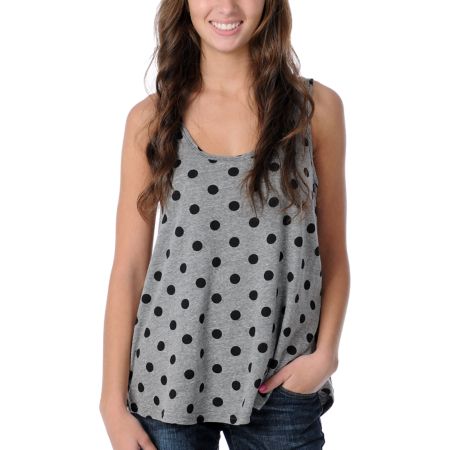 Volcom Girls V.Co Gives Dot Grey Tank Top