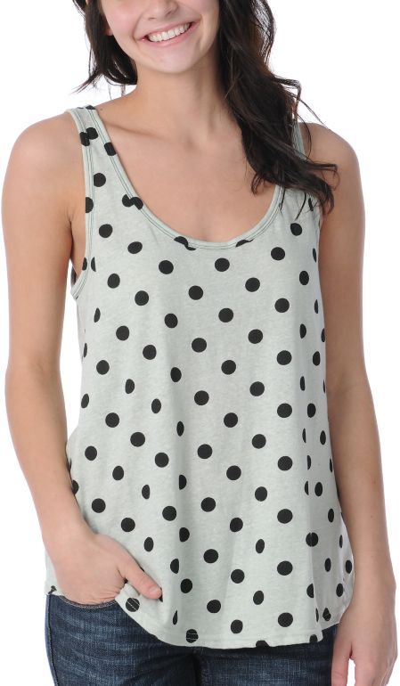 Volcom Girls V.Co Gives Dot Green Tank Top
