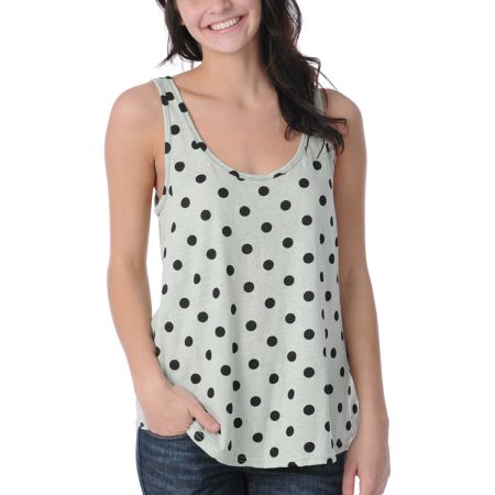 Volcom Girls V.Co Gives Dot Green Tank Top