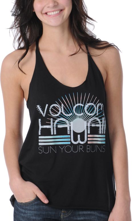 Volcom Girls Buns Black Tank Top