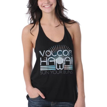 Volcom Girls Buns Black Tank Top