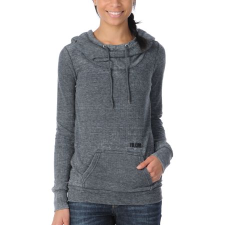 Volcom Girls Dipped Hooded Thermal Shirt