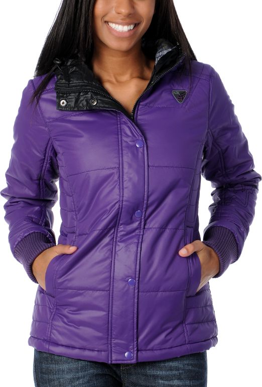 Fox Girls Top Shelf Purple Puffer Jacket