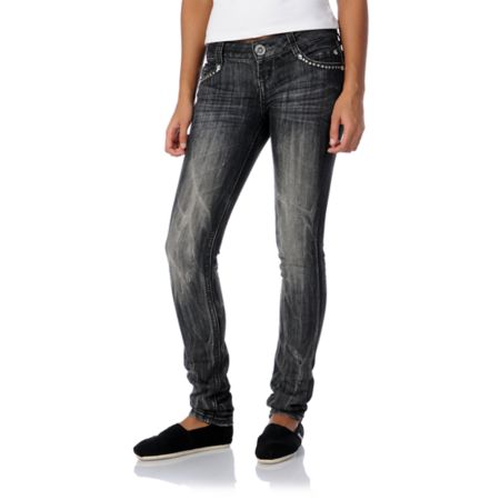 Almost Famous Janelle Grey Skinny Jeans