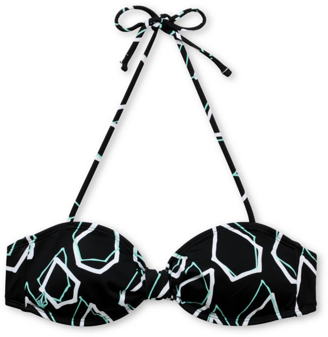 Volcom Girls Simply Stoned Aqua Bandeau Bikini Top