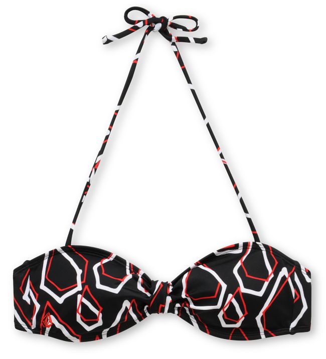 Volcom Girls Simply Stoned Red Bandeau Bikini Top