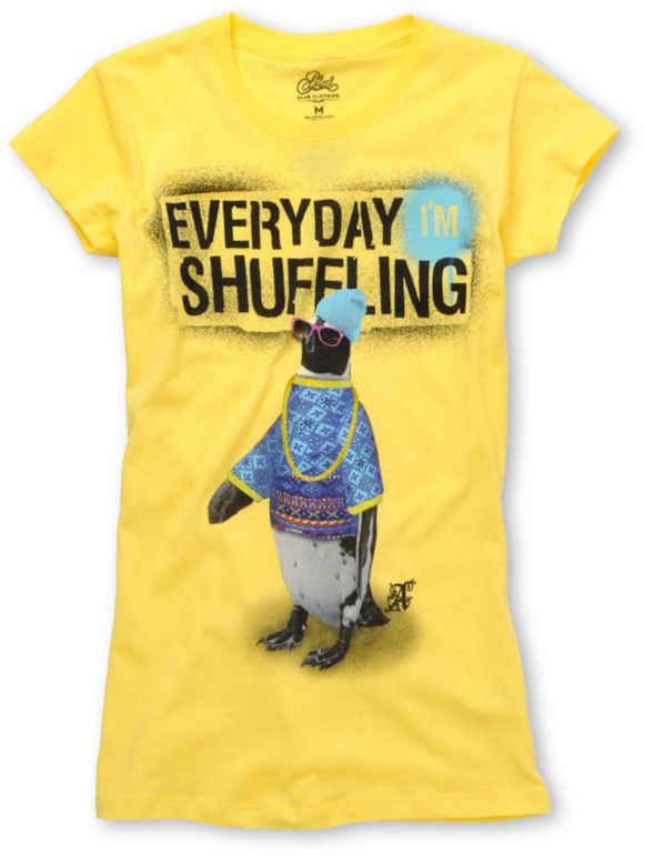 A-Lab Girls Shuffle Yellow Crew Neck Tee Shirt