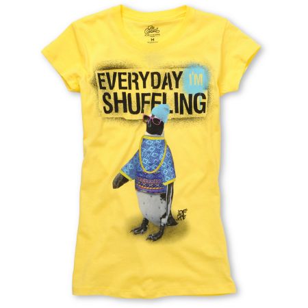 A-Lab Girls Shuffle Yellow Crew Neck Tee Shirt