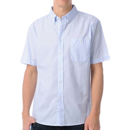 Brixton Warden Blue Pinstriped Button Up Shirt 