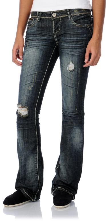 Almost Famous Trisha Dark Blue Bootcut Jeans