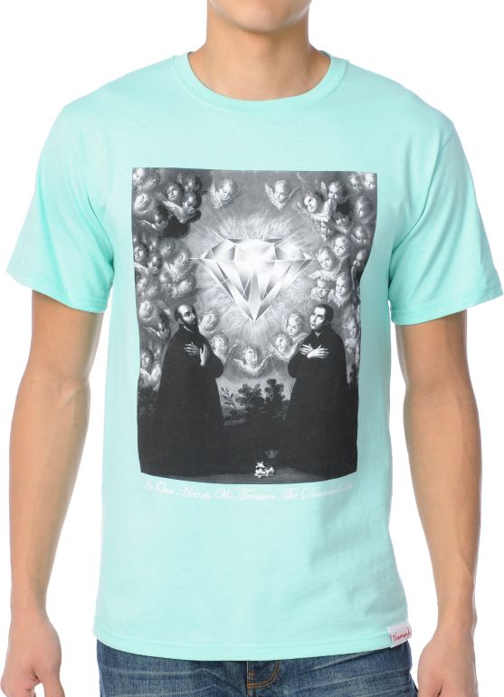 Diamond Supply Sacred Heart Blue Tee Shirt