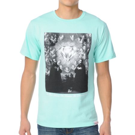 Diamond Supply Sacred Heart Blue Tee Shirt