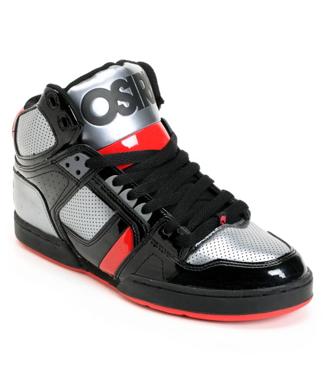 Osiris NYC 83 Black, Gunmetal & Red Skate Shoe