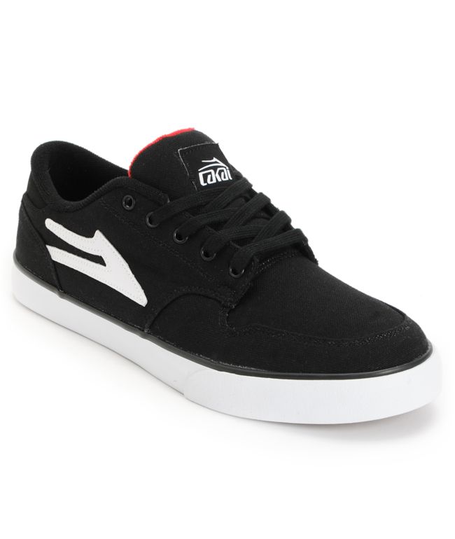 Lakai Carroll 5 Black & Red Canvas Skate Shoe