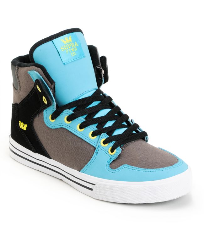 Supra Vaider Turquoise, Grey & Black Shoe