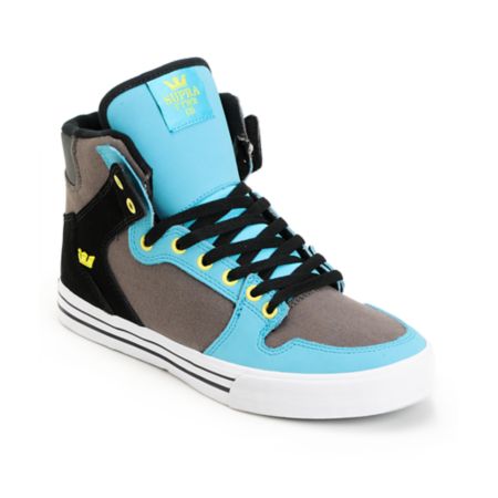 Supra Vaider Turquoise, Grey & Black Shoe