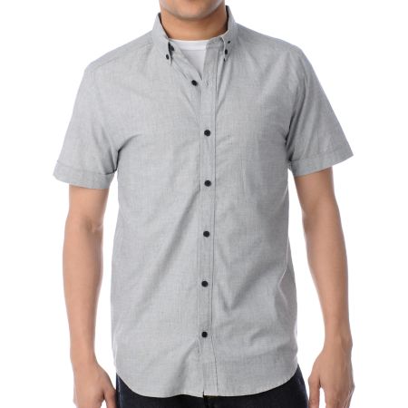 Comune Alton Grey Short Sleeve Button Up Shirt 