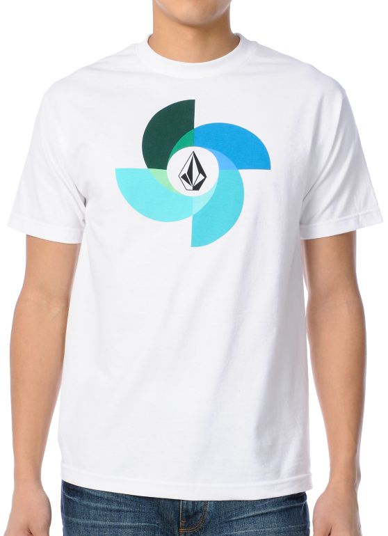 Volcom Pinwheel White Tee Shirt