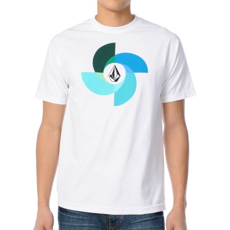Volcom Pinwheel White Tee Shirt 