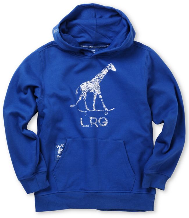 LRG Boys Giraffe Popover Blue Pullover Hoodie