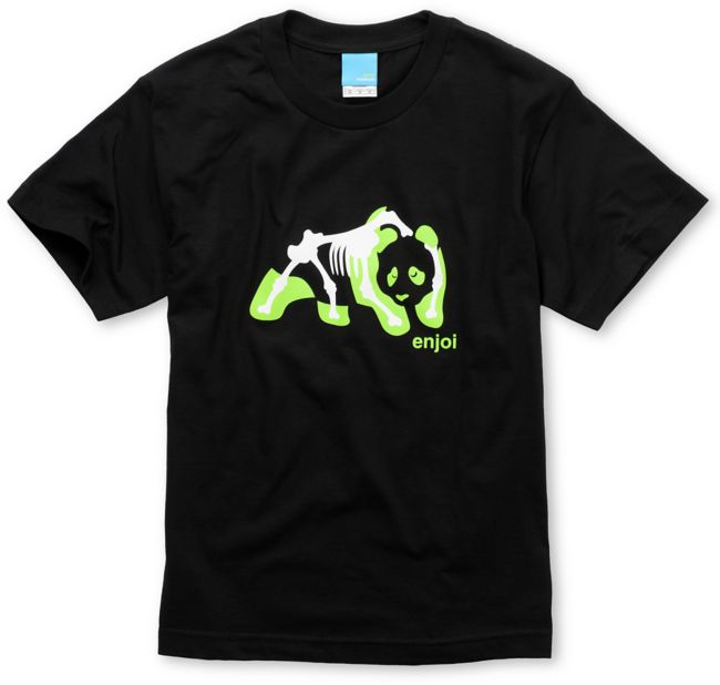 Enjoi X Ray Panda Boys Black Tee Shirt