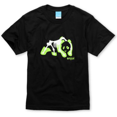 Enjoi X Ray Panda Boys Black Tee Shirt