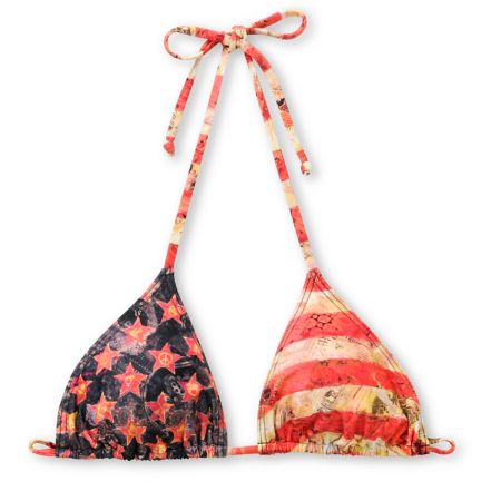 Obey Star Spangled Red Triangle Bikini Top