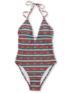 Obey Girls Sedona Teal & Red One Piece Swimsuit
